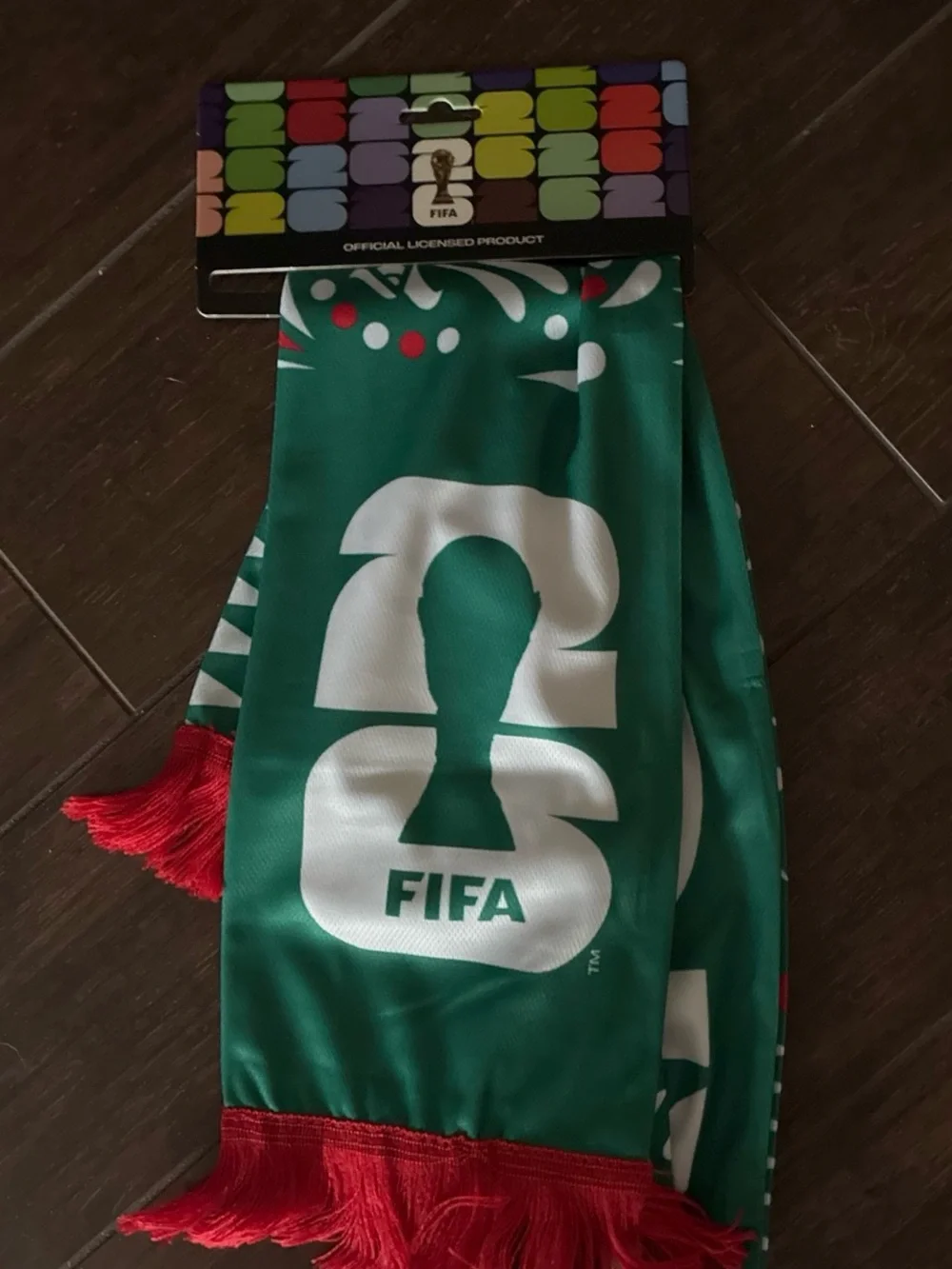 FIFA World Cup 2026 Official Licensed Mexico Scarf with Red Accents.